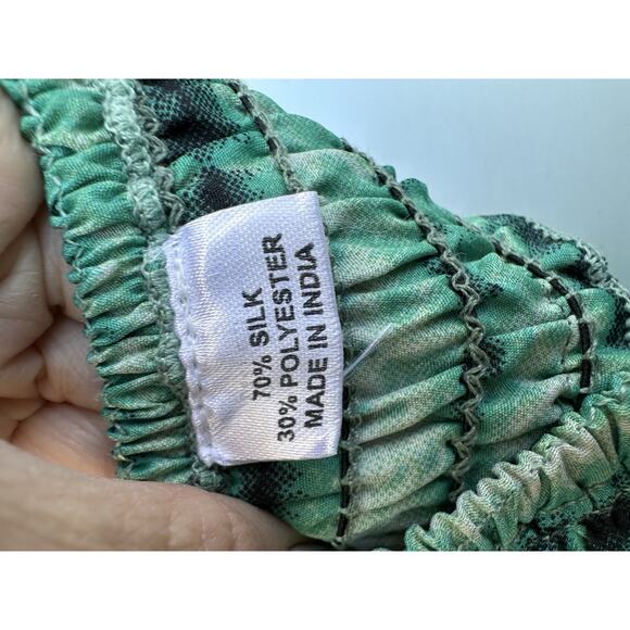 Y2K Tie Dye Print Silk Open Back Midi Dress Babydoll Whimsical Sundress Sz S - Picture 7 of 10